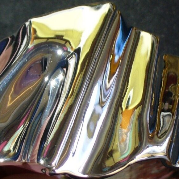 Nine West Jewelry - NINE WEST Mod/Contemporary Silver Abstract Molten Clamper Hinged Bracelet**NEW!